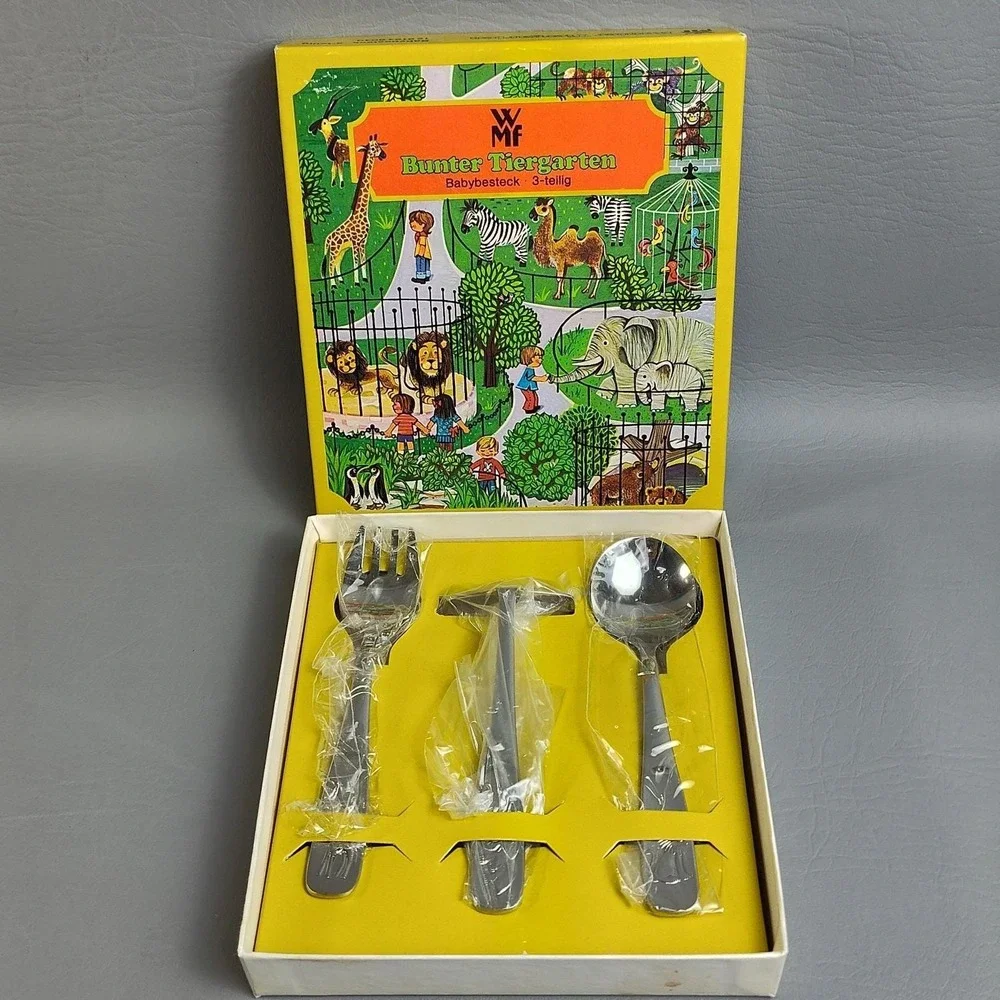 Vtg WMF German Kid's 3pc Stainless Steel Flatware Set‎ 